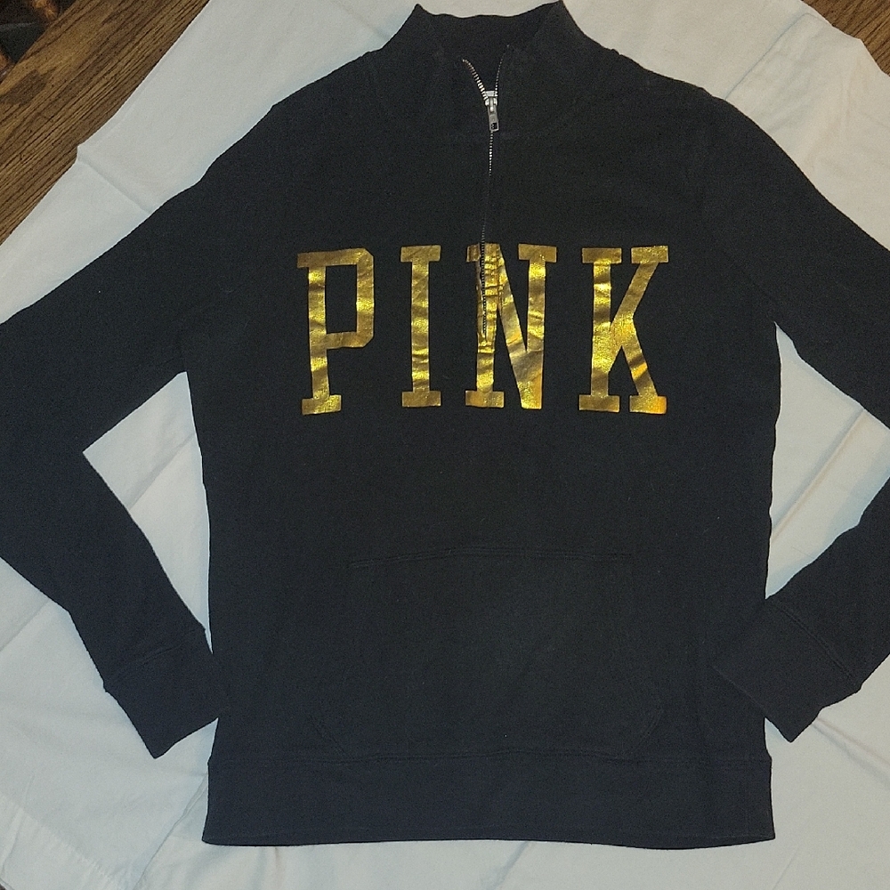 Iowa Hawkeyes PINK Black and Gold Women's Quarter Zip - Picture 3 of 5